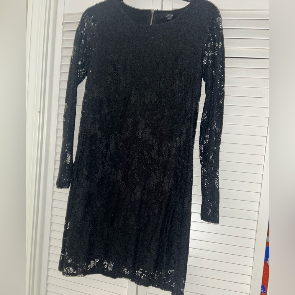 Apt. 9 Black Lace Long Sleeve Dress